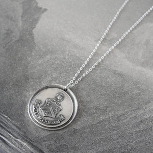 The Day Will Come - Wax Seal Necklace With Silver Sun Crest Splendor - RQP Studio