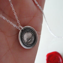 Load image into Gallery viewer, Do Not Leave Me - Silver Wax Seal Necklace Guided By North Star - Forsake Me Not - RQP Studio

