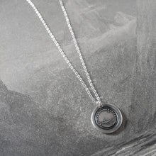 Load image into Gallery viewer, Do Not Leave Me - Silver Wax Seal Necklace Guided By North Star - Forsake Me Not - RQP Studio
