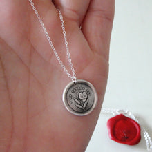 Load image into Gallery viewer, Do Not Tell - Silver Wax Seal Necklace - Forbidden Love Pansy - RQP Studio
