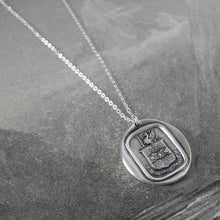 Load image into Gallery viewer, Do Not Yield To Misfortunes - Silver Mythical Griffin Wax Seal Necklace - RQP Studio
