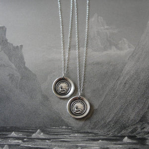 Always Faithful Dog Wax Seal Necklace in Silver Latin motto Semper Fidelis - RQP Studio
