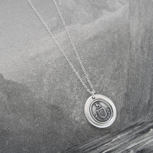 Load image into Gallery viewer, Silver Wolf Wax Seal Necklace - While I Breathe I Hope
