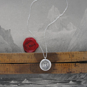 Silver Eagle Wax Seal Necklace - Actions Speak Louder Than Words - RQP Studio