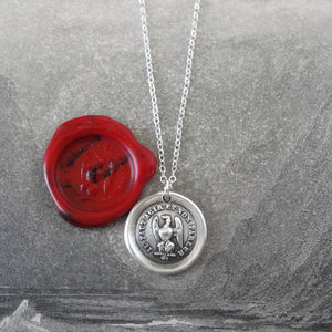 Silver Eagle Wax Seal Necklace - Actions Speak Louder Than Words - RQP Studio