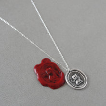 Load image into Gallery viewer, Good Luck Elephant - Silver Wax Seal Necklace - Strength Wit Fortune Symbol
