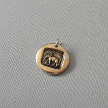 Load image into Gallery viewer, Elephant Wax Seal Charm - Reason Is My Strength antique wax seal jewelry pendant French motto - RQP Studio
