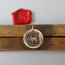 Load image into Gallery viewer, Elephant Wax Seal Charm - Reason Is My Strength antique wax seal jewelry pendant French motto - RQP Studio

