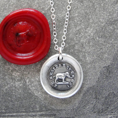 I Have Faith In Myself - Silver Elephant Wax Seal Necklace - RQP Studio