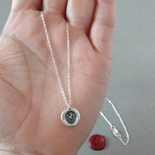 Load image into Gallery viewer, ndure And Conquer - Miniature Eagle Head Silver Wax Seal Necklace - Never Quit
