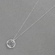Load image into Gallery viewer, Old England For Ever - Silver Wax Seal Necklace - English Rose Symbol Jewelry
