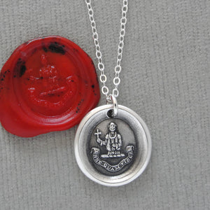 To Be Rather Than Seem To Be - Silver Wax Seal Necklace With Cicero Be Yourself Motto
