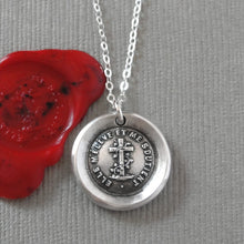 Load image into Gallery viewer, Faith Uplifts And Supports - Wax Seal Necklace Silver Cross Jewelry
