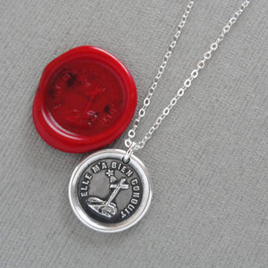 Faith Guides - Silver Wax Seal Necklace - Antique Cross Jewelry
