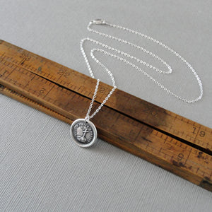 Faith Guides - Silver Wax Seal Necklace - Antique Cross Jewelry