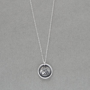 Faith Hope Love Wax Seal Necklace In Silver - Cross Anchor Heart symbols - RQP Studio