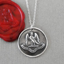 Load image into Gallery viewer, Following My Destiny - Antique Silver Wax Seal Necklace With Falcon

