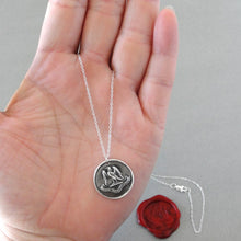 Load image into Gallery viewer, Following My Destiny - Antique Silver Wax Seal Necklace With Falcon
