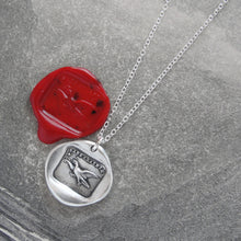 Load image into Gallery viewer, Fearless - Silver Wax Seal Necklace Eagle Soar Without Fear
