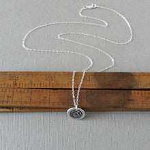 Load image into Gallery viewer, Forget Me Not - Wax Seal Necklace In Silver - Flower Wax Seal Charm Jewelry

