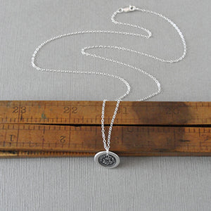Forget Me Not - Wax Seal Necklace In Silver - Flower Wax Seal Charm Jewelry