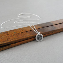 Load image into Gallery viewer, Forget Me Not - Wax Seal Necklace In Silver - Flower Wax Seal Charm Jewelry
