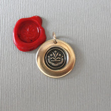Load image into Gallery viewer, By Effort And Hard Work - Forget Me Not Flower Bronze Wax Seal Jewelry Charm
