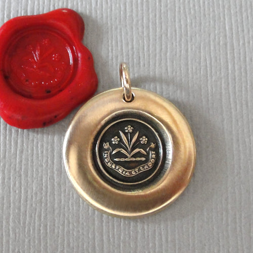 By Effort And Hard Work - Forget Me Not Flower Bronze Wax Seal Jewelry Charm