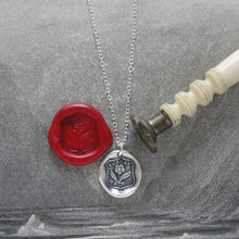 Load image into Gallery viewer, Forget Me Not Wax Seal Necklace - Flower In Silver - RQP Studio
