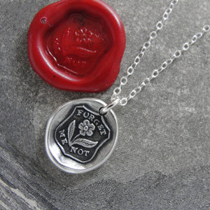 Forget Me Not Wax Seal Necklace - Flower In Silver - RQP Studio