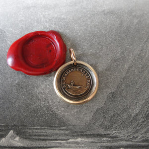 Bronze Wax Seal Pendant - Do Not Leave Me - figure guided by North Star - RQP Studio