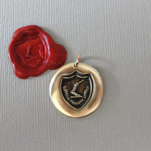 Load image into Gallery viewer, Fortune Favors The Brave - Wax Seal Jewelry Pendant In Antique Bronze
