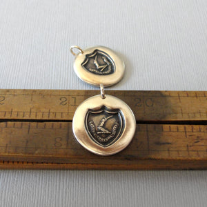 Fortune Favors The Brave - Wax Seal Jewelry Pendant In Antique Bronze