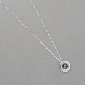 Tiny Fox Mask Wax Seal Necklace In Silver Symbolizing Wisdom Wit - RQP Studio