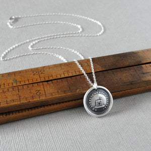 Freedom Makes Me Faithful - Wax Seal Necklace In Silver - Antique Bird and Birdcage Wax Seal Jewelry