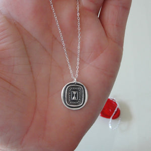 Time Passes But The Friendship Remains - Silver Wax Seal Necklace 