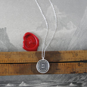 Time Passes But The Friendship Remains - Silver Wax Seal Necklace 