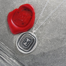Load image into Gallery viewer, Time Passes But The Friendship Remains - Silver Wax Seal Necklace 
