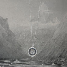 Load image into Gallery viewer, Silver Winged Hourglass Wax Seal Necklace - Time Passes But The Friendship Remains - RQP Studio
