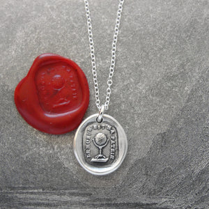 The World Is My Home - Silver Wax Seal Necklace - Globe Trotter Gallivanter Traveler - RQP Studio