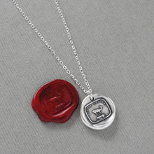 Load image into Gallery viewer, GOAT Wax Seal Necklace - Greatest Of All Time - Antique Silver Wax Seal Jewelry French Motto
