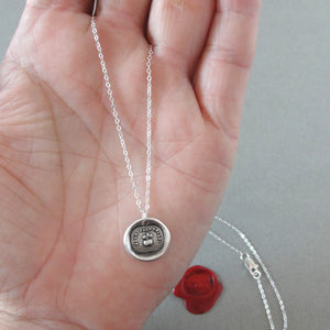 Silver Wax Seal Necklace Eris & Golden Apple - To The Most Beautiful - RQP Studio