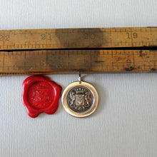 Load image into Gallery viewer, Griffin Wax Seal Pendant - Courage Strength - Antique Bronze Wax Seal Jewelry
