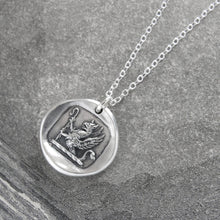 Load image into Gallery viewer, An Uncommon Person - Silver Griffin Wax Seal Necklace With Stars - RQP Studio
