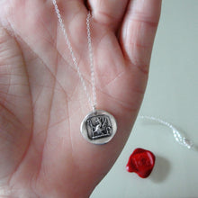 Load image into Gallery viewer, An Uncommon Person - Silver Griffin Wax Seal Necklace With Stars - RQP Studio
