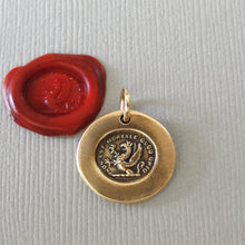 Load image into Gallery viewer, What I Wish Is Not Mortal - Griffin Wax Seal Charm - Love Happiness Antique Bronze Wax Seal Jewelry
