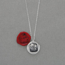 Load image into Gallery viewer, Griffin Wax Seal Necklace Strength Courage Symbol - Antique Silver Wax Seal Jewelry
