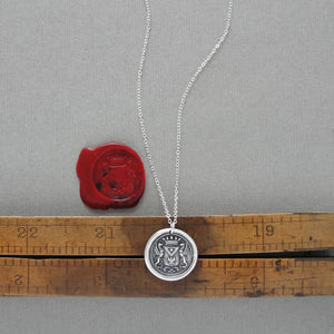 Griffin Wax Seal Necklace -Antique Wax Seal Jewelry In Silver