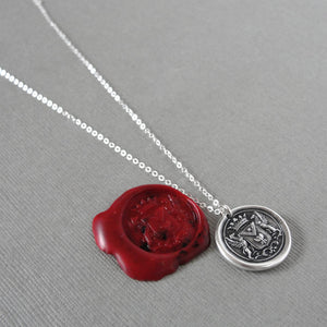 Griffin Wax Seal Necklace -Antique Wax Seal Jewelry In Silver