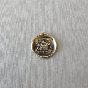 Wax Seal Pendant Griffin and Greyhound - Antique Wax Seal Charm Jewelry Motto Fear the Vortex